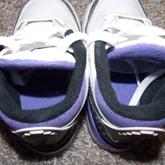 Kids Air Jordan 3 Retro "Dark Iris Purple" Size 7C - Picture 9 of 9